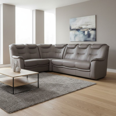 Canapé d'angle design Canapé Kassel Canapé en cuir Rembourrage Sièges Canapés d'angle Paysage de vie nouveau