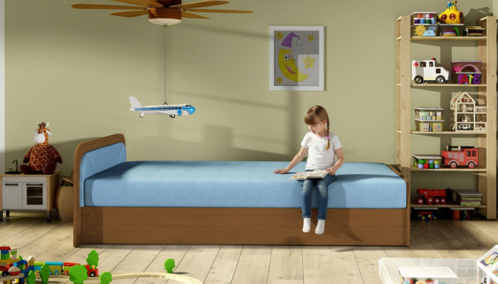 Lit d'enfants moderne Lits Textile Lit en bois Canapé-lit Chambre d'enfants nouveau