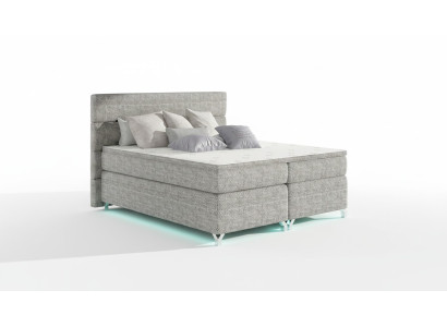 Lit Boxspring 180x200cm Lits Hôtel Cuir Base de lit complète Surmatelas