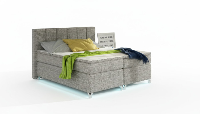 Lit boxspring 180x200cm Lits d'hôtel Cuir Sommier complet Surmatelas