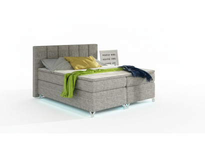 Lit boxspring 180x200cm Lits d'hôtel Cuir Sommier complet Surmatelas