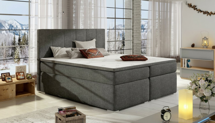 Lit en cuir Lit rembourré Lits boxspring Lit bas 180x200cm Matelas