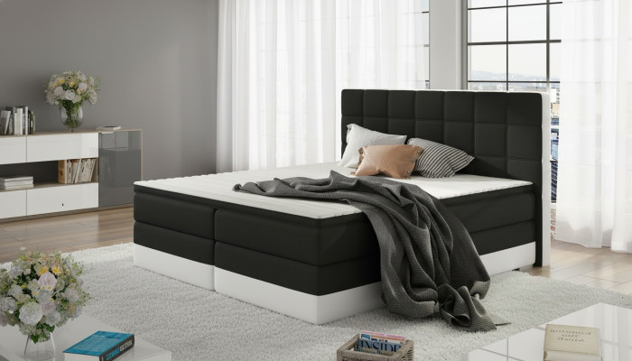 Lit en cuir Lit rembourré Lit Boxspring lit base 180x200cm Matelas