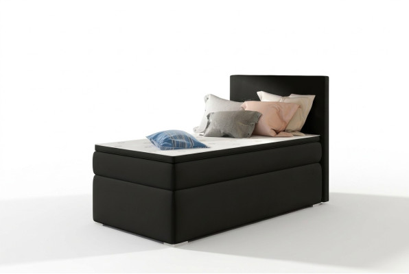 Boxspring-Lit Lits d'hôtel 90x200cm Cuir Cadre de lit complet Surmatelas