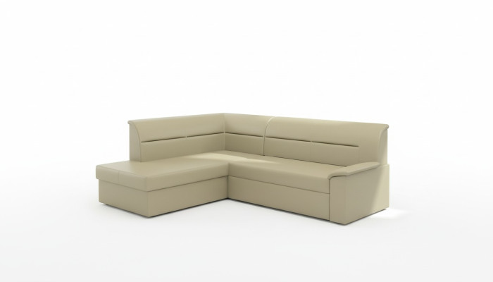 Canapé d'angle design Elano en forme de L avec fonction lit en cuir et tissu - Canapés
