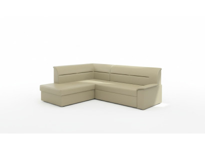 Canapé d'angle design Elano en forme de L avec fonction lit en cuir et tissu - Canapés