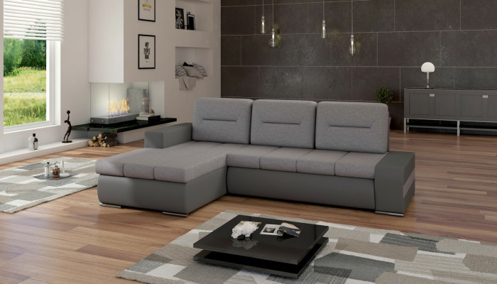 Canapé d'angle design Ottavio avec fonction lit Canapé paysage de vie Canapé convertible Sofas Sleep Sofa