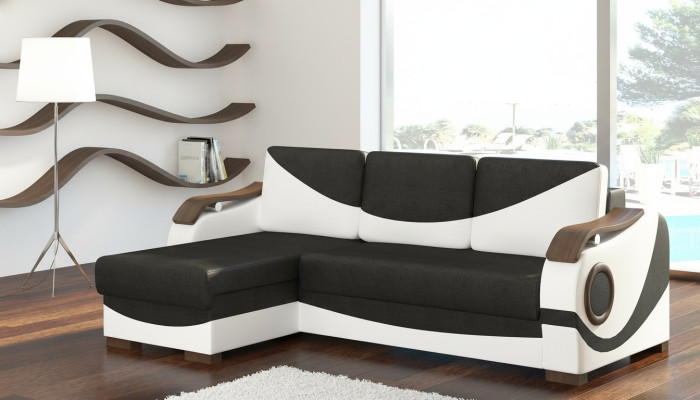 Canapé d'angle design Perto Fonction lit Canapé Rembourrage Textile Canapés Canapés Sommeil