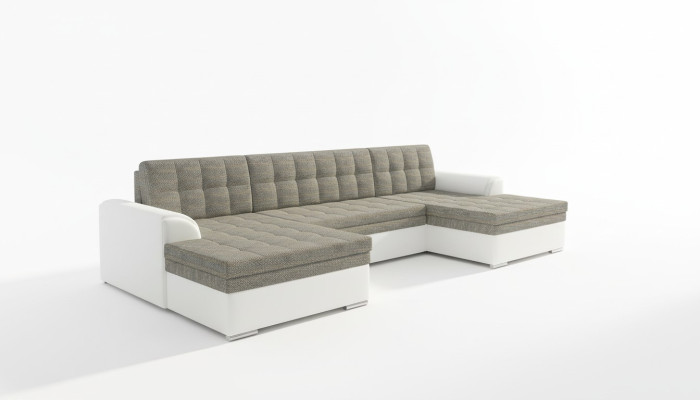 Canapé d'angle design moderne Vento Fonction lit Canapé revêtement en cuir Tissu Canapés