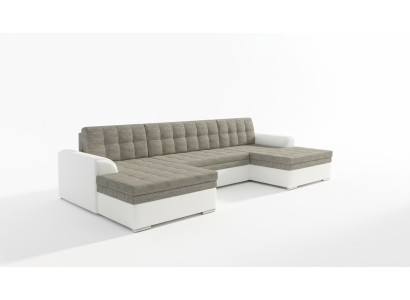 Canapé d'angle design moderne Vento Fonction lit Canapé revêtement en cuir Tissu Canapés
