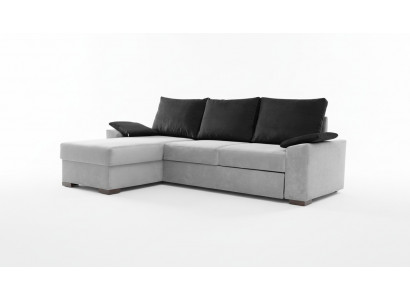 Canapé d'angle design Canapé-lit Fonction lit Canapé Cuir Revêtement textile Sofa