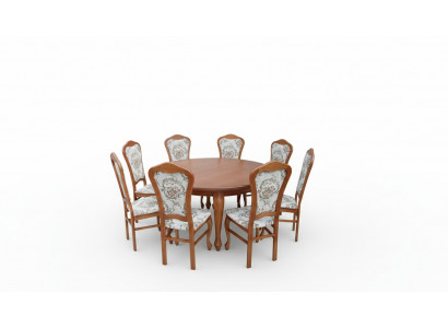 Table de salle à manger + 8x Chaises Chaise Salle à manger Ronde Ronde