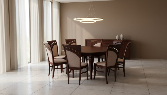 Table de réunion ronde 8 chaises table ronde table en bois ronde