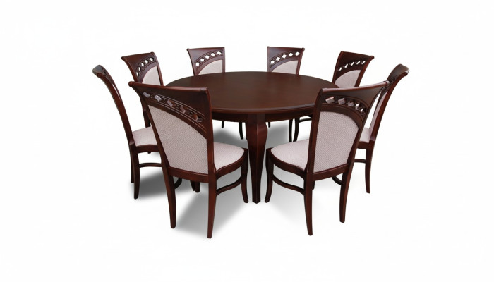 Table de réunion ronde 8 chaises table ronde table en bois ronde