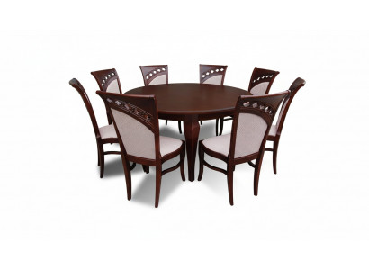 Table de réunion ronde 8 chaises table ronde table en bois ronde