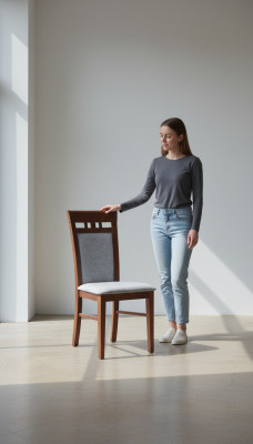 Siège de chaise de bureau en bois massif capitonné de design de luxe