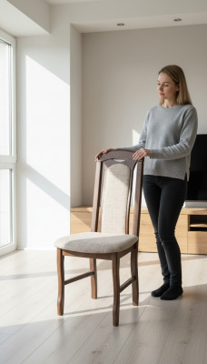 Chaises de chaise rembourrées de design de luxe siège Lehn bureau salle à manger solide