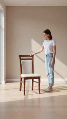 Luxus Design Polsterstuhl Stühle Sitz Lehn Holz Büro Büro Esszimmer