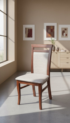 Luxus Design Polsterstuhl Stühle Sitz Lehn Holz Büro Büro Esszimmer