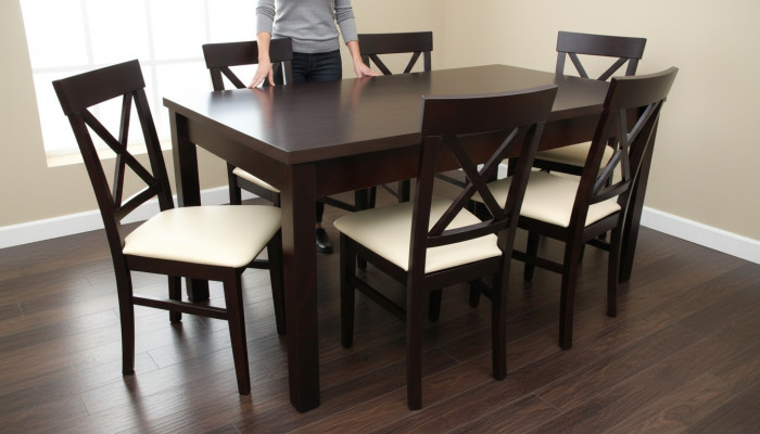 Table à manger Designer Salle à manger + 6 chaises Groupe Chaise Tables Table en bois