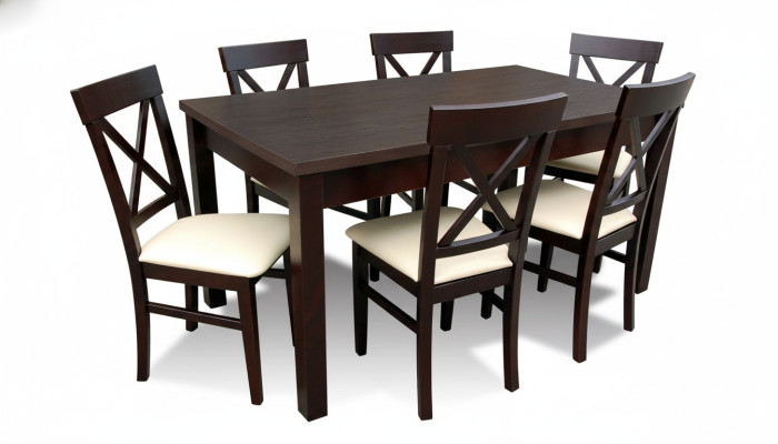Table à manger Designer Salle à manger + 6 chaises Groupe Chaise Tables Table en bois