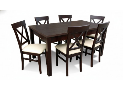 Table à manger Designer Salle à manger + 6 chaises Groupe Chaise Tables Table en bois