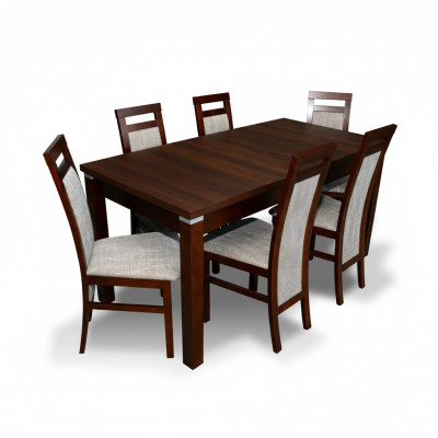 Ensemble de salle à manger de design Table à manger Suite Salle à manger Table Bois 6x Chaises Chaise