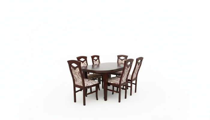 Ensemble de salle à manger classique Table en bois avec 6 chaises Conception de chaise