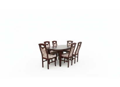 Ensemble de salle à manger classique Table en bois avec 6 chaises Conception de chaise