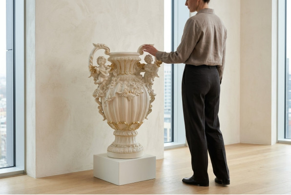 Vase XXL Décoration de table Vases décoratifs Style antique Figurine Sculpture Calice Rome 71cm