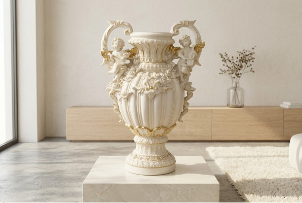 Vase XXL Décoration de table Vases décoratifs Style antique Figurine Sculpture Calice Rome 71cm
