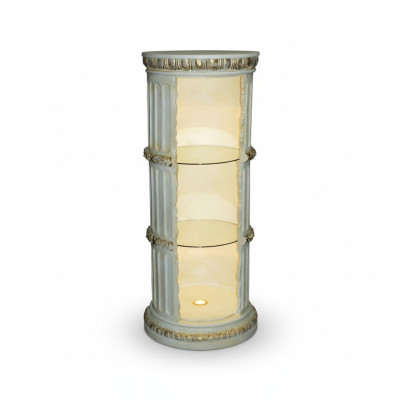 Vitrine Étagère à barre Amphore en verre Vase Bas Biseauté Colonne Armoire Vitrines Étagères 1858