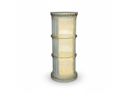 Vitrine Étagère à barre Amphore en verre Vase Bas Biseauté Colonne Armoire Vitrines Étagères 1858