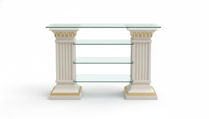 Vitrine de design Étagère Colonne en verre Vitrines Étagères TV Armoire Salon 1871 nouvel