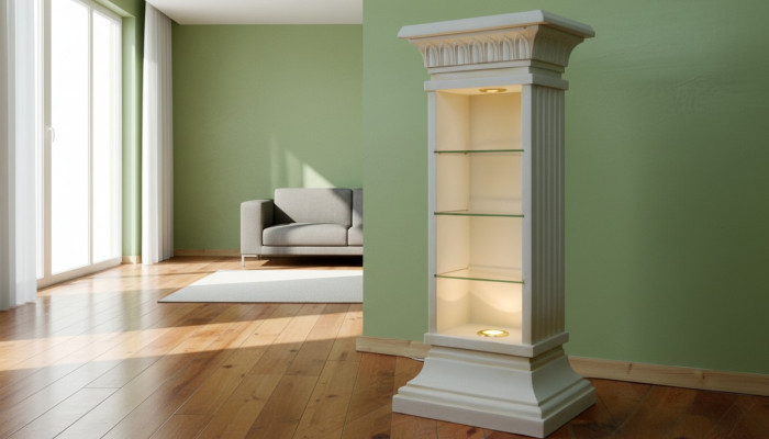 Vitrine d'exposition Étagère Colonne en verre Vitrines Étagères Armoire à CD Lampe 6894 nouveau