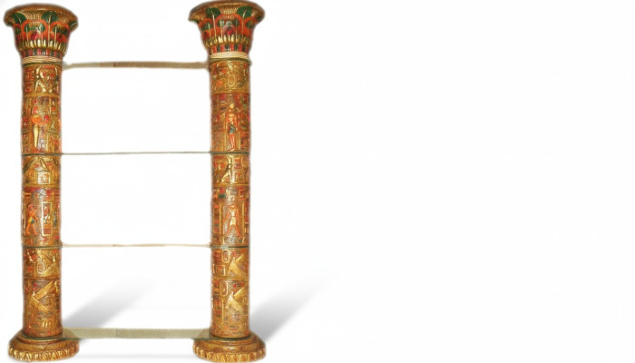 Étagère Vitrine Vitrine Égyptienne Étagères Vitrines XXL Colonnes 240cm Colonne Égypte Nouvelle