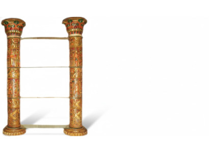 Étagère Vitrine Vitrine Égyptienne Étagères Vitrines XXL Colonnes 240cm Colonne Égypte Nouvelle