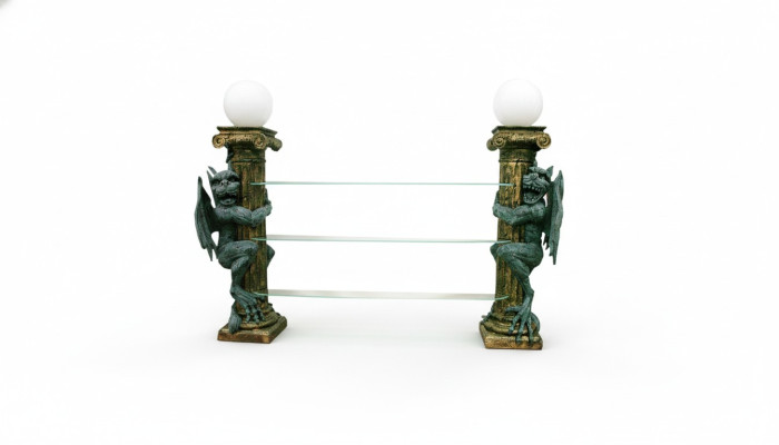Vitrine de design Étagère en verre Colonne Vitrines Étagères Figurines décoratives Armoire Lampe1835