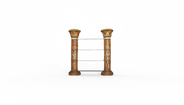 Étagère Vitrine Vitrine de présentation en verre étagères égyptiennes vitrines colonnes XXL 180cm colonne Égypte neuf