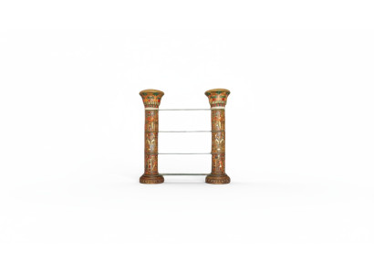 Étagère Vitrine Vitrine de présentation en verre étagères égyptiennes vitrines colonnes XXL 180cm colonne Égypte neuf