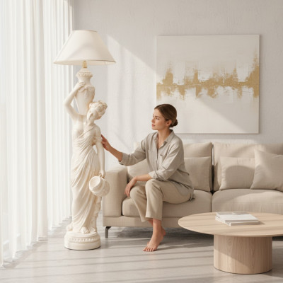Lampe sur pied design lampe luminaire abat-jour décoratif éclairage 6828 nouveau
