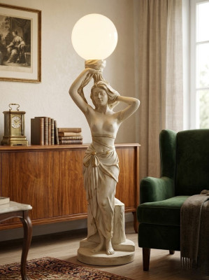 Style de lampe de sol à figure antique Lampe de sol Lampe Lampes Taille de la vie Éclairage