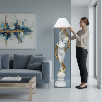 Lampe sur pied Luminaire Lampe Lampes Lumières Design Figure Sculpture 200cm neuf