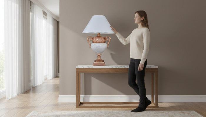 Lampe de table XXL Veilleuse Vase de lumière Lampe de sol en artisanat véritable Lampes Lumières