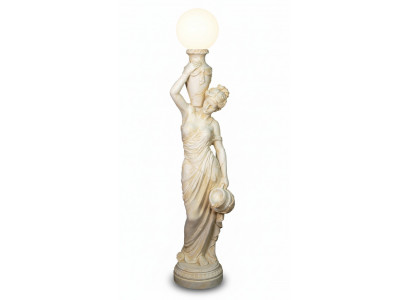 Style antique figure grandeur nature avec lampe de sol à éclairage lampe lampes lampe de sol
