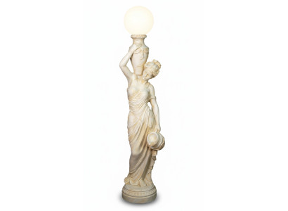 Style antique figure grandeur nature avec lampe de sol à éclairage lampe lampes lampe de sol