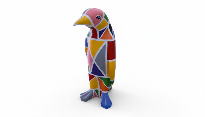 Conception de sculpture de luxe en figure artisanale XXL 67cm Pingouin Sculptures d'animaux Figures