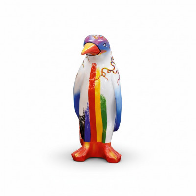 Sculpture de luxe de haute qualité en forme de pingouin sculpté à la main XXL 67 cm.