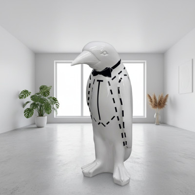 XXL Design 67cm Penguin Luxus Figur Skulptur Handwerk Tier Skulpturen Figuren