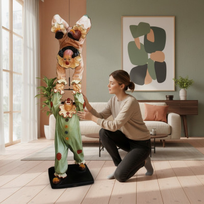 Conception de la figure du clown acrobate statue sculpture personnages sculptures décoration 5020